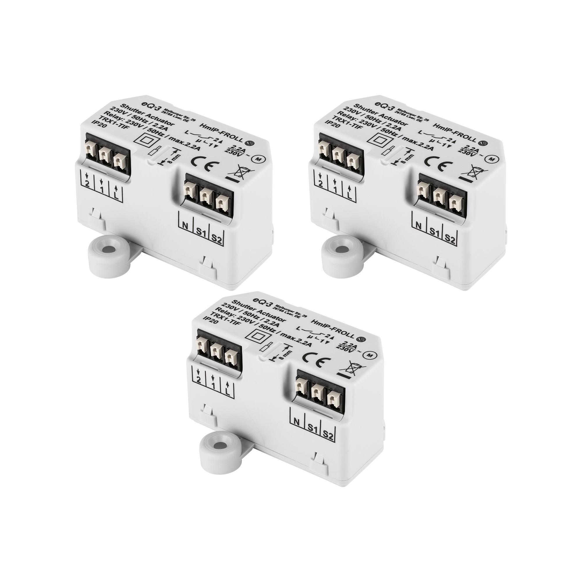 Homematic IP 3er-Set Rollladenaktor HmIP-FROLL – Unterputz, auch für Markisen geeignet Homematic IP 3er-Set Rollladenaktor HmIP-FROLL – Unterputz, auch für Markisen geeignet
